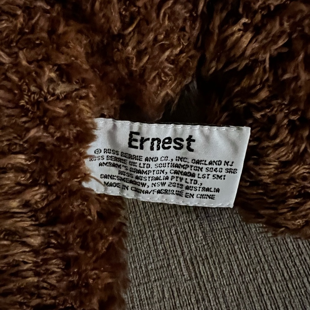 Russ bearie Ernest‎ Bear Plush Dark curly Hair Velvet feet - Picture 5 of 8